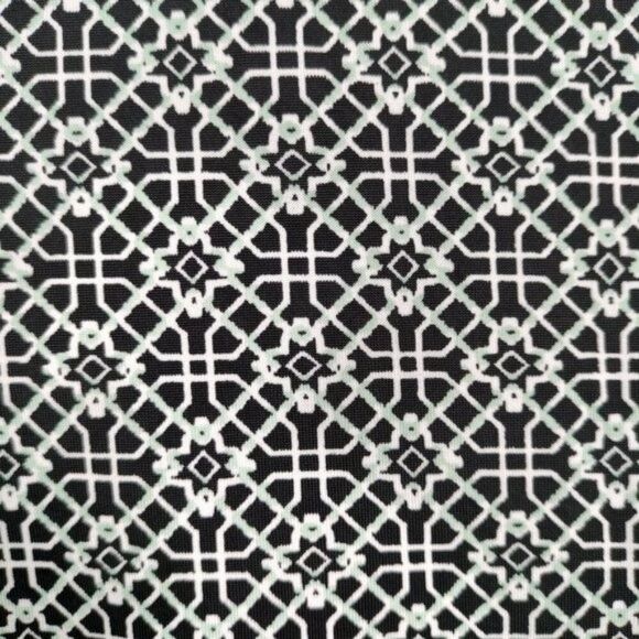 Cocomo Women's Size XL Black & Light Blue Hints Geo Print Pintuck 3/4 Sleeve Top - Picture 5 of 7